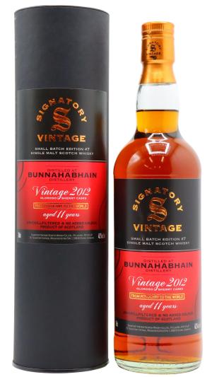 Bunnahabhain 11 year old Signatory Vintage Small Batch Edition 7 Single Malt Scotch 2012 Whisky 70cl 482 ABV