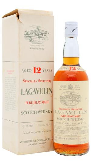 Lagavulin 12 year old White Horse Pure Islay Malt Whisky 75cl 43 ABV 1970s Bottling