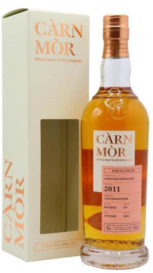 Linkwood 10 year old Carn Mor Strictly Limited Calvados Brandy Cask Finish Single Malt Scotch 2011 Whisky 70cl 475 ABV