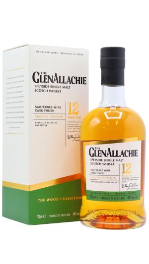 GlenAllachie 12 year old The Wood Collection Sauternes Wine Single Malt Scotch Whisky 70cl 48 ABV UK Exclusive