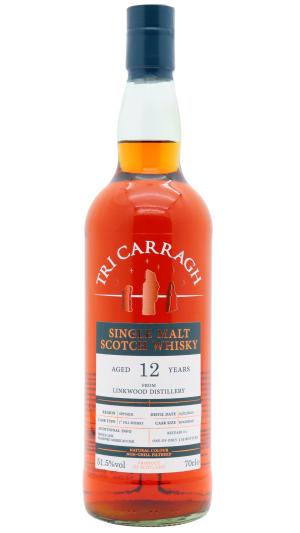Linkwood 12 year old Tri Carragh Release No 1 Single Sherry Cask Scotch 2010 Whisky 70cl 515 ABV