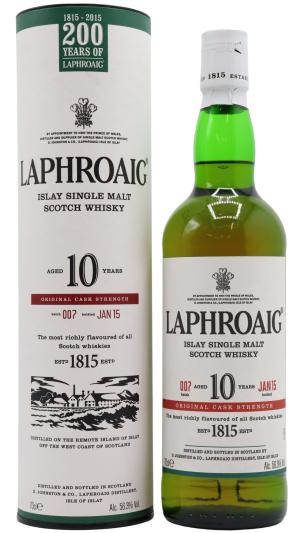 Laphroaig 10 year old Cask Strength Batch 007 200th Anniversary Islay Single Malt Scotch Whisky 70cl 563 ABV