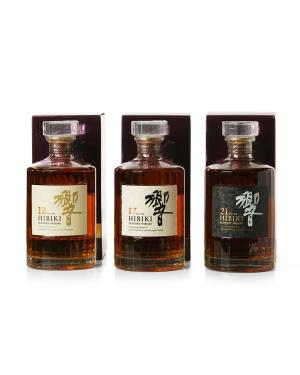 Hibiki 12 Year Old 17 Year Old 21 Year Old Three Bottle Set with Boxes
