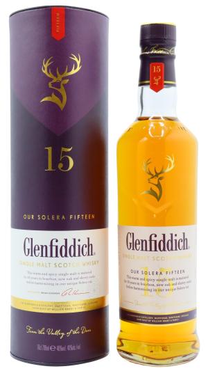 Glenfiddich 15 year old Solera Reserve Speyside Single Malt Scotch Whisky 70cl 40 ABV Old Bottling