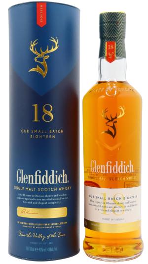 Glenfiddich 18 year old Speyside Single Malt Scotch Whisky 70cl 40 ABV Old Bottling