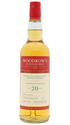 Glendronach 20 year old Woodrows Of Edinburgh Single Cask 2107 2006 Whisky 70cl 519 ABV
