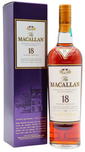 The Macallan 18 year old 2011 Release Sherry Oak Highland Single Malt Scotch 1993 Whisky 70cl 43 ABV
