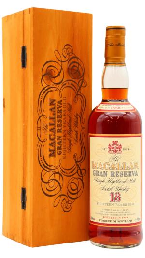 The Macallan 18 year old 1999 Release Gran Reserva Highland Single Malt Scotch 1980 Whisky 70cl 40 ABV