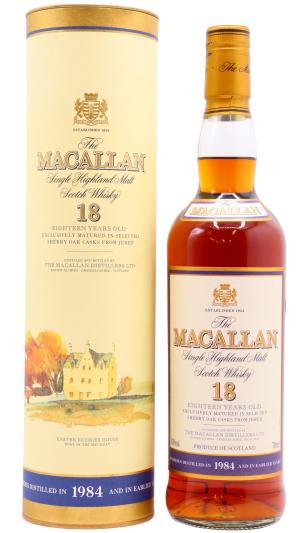 The Macallan 18 year old 2002 Release Sherry Oak Highland Single Malt Scotch 1984 Whisky 70cl 43 ABV