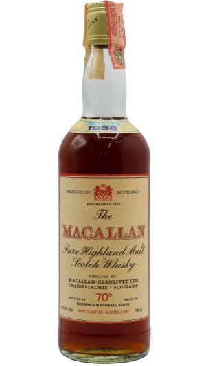 The Macallan Pure Highland Malt Scotch 1938 Whisky 75cl 43 ABV