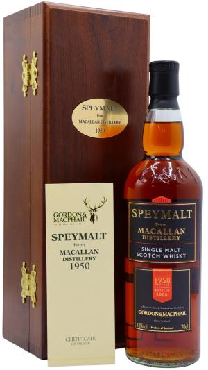 The Macallan 55 year old Speymalt Single Malt Scotch 1950 Whisky 70cl 43 ABV