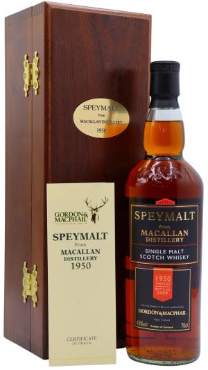 The Macallan 58 year old Speymalt Single Malt Scotch 1950 Whisky 70cl 43 ABV