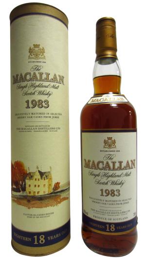 The Macallan 18 year old 2001 Release Sherry Oak Highland Single Malt Scotch 1983 Whisky 70cl 43 ABV