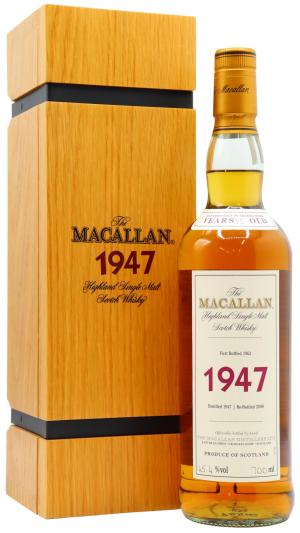 The Macallan 15 year old Fine Rare Single Malt Scotch 1947 Whisky 70cl 454 ABV