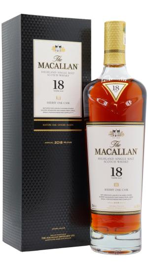The Macallan 18 year old 2018 Release Sherry Oak Highland Single Malt Scotch Whisky 70cl 43 ABV
