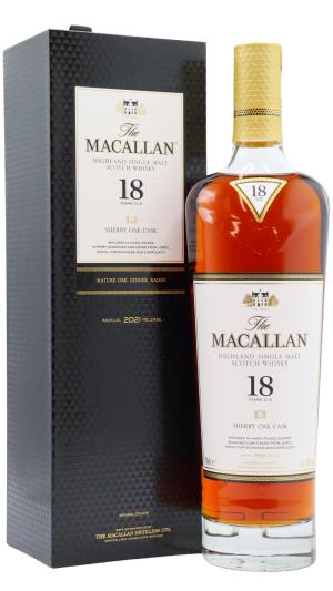 The Macallan 18 year old 2021 Release Sherry Oak Highland Single Malt Scotch Whisky 70cl 43 ABV