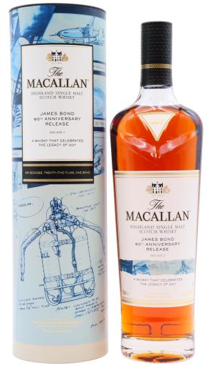 The Macallan James Bond 60th Anniversary Release Decade I Single Malt Scotch Whisky 70cl 437 ABV