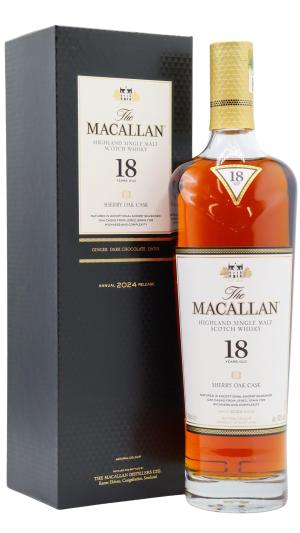 The Macallan 18 year old 2024 Release Sherry Oak Highland Single Malt Scotch Whisky 70cl 43 ABV