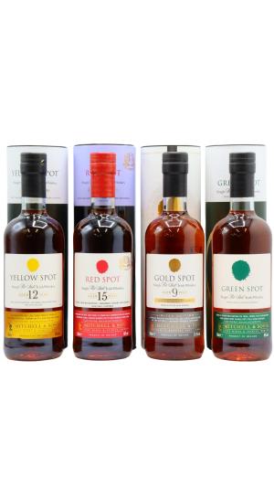 Irish Spot Gold Green Yellow Red Irish Whiskey 70cl x 4 514 ABV Bundle