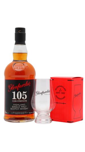 Glenfarclas 105 Cask Strength Highland Single Malt Scotch Whisky 70cl 60 ABV Includes Glencairn Glass