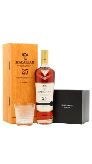 The Macallan 25 year old 2023 Release Sherry Oak Highland Single Malt Scotch Whisky 70cl 43 ABV Includes Lalique Whisky Tumbler