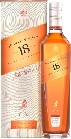 Johnnie Walker Aged 18 Years 40 vol 70cl Blended Scotch Whisky Notes of Spice Sweet Fruit Cream Perfect for Gifting with Gift Box