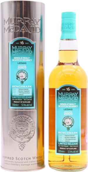 Ledaig 16 year old Murray McDavid Benchmark Rum Cask Finish Single Malt Scotch 2005 Whisky 70cl 574 ABV