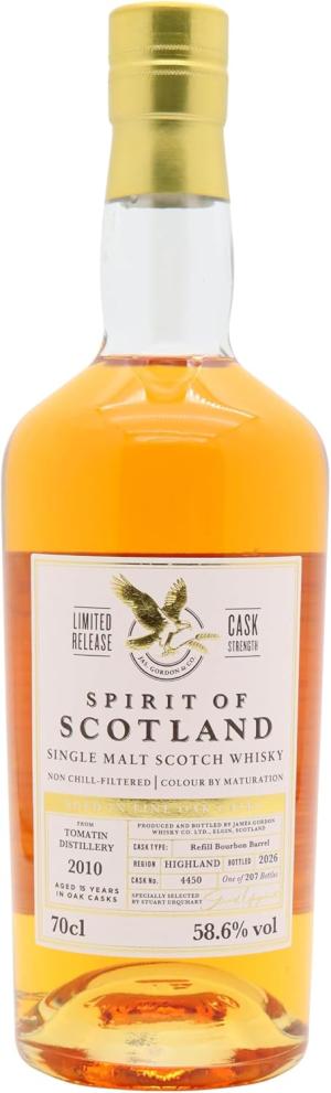 Tomatin 15 year old Spirits Of Scotland Single Cask 4450 2010 Whisky 70cl 586 ABV