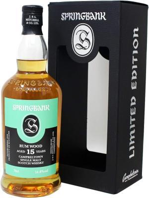 Springbank Rum Wood 2019 Edition 15 year old Whisky 70cl 51 ABV