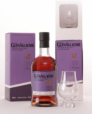 The GlenAllachie 12 Year Old Single Malt Scotch With Branded Glass Whisky Gift Set 46 ABV