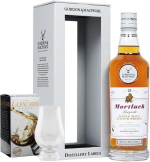 Mortlach 25 Year Old Whisky 46 Gordon MacPhail Speyside Single Malt Scotch Whisky With Branded Glencairn Glass