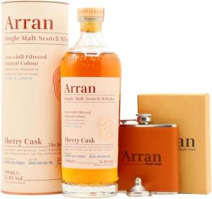 Arran Branded Hip Flask Sherry Cask Whisky 70cl 558 ABV