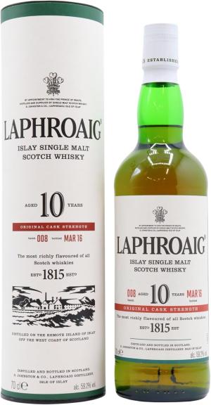 Laphroaig Cask Strength Batch 00810 year old Whisky 70cl 592 ABV
