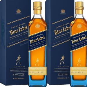 Johnnie Walker Blue Label 2 x 70cl Blended Scotch Whisky 40 vol Luxury Whisky Gift Set Rare Exquisite Scottish Whisky with Gift Boxes