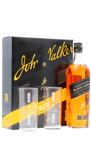 Johnnie Walker 12 year old Black Label Blended Scotch Whisky 70cl 40 ABV Glass Pack