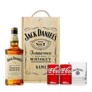 Personalised Jack Daniels Tennessee Honey Whiskey Gift Set with JD Glass CocaCola Alcohol Gifts For Him Birthday Gifts for Men Mens Valentines Gifts Boyfriend Gifts Mens Gifts Gifts for Him