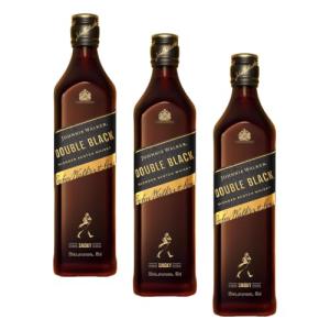 Johnnie Walker Double Black Label Blended Scotch Whisky 40 vol 70cl Deep Smouldering Flavour Matured in Charred Casks Intense Scottish Whisky to Sip Neat or in Mixed Drinks Pack of 3