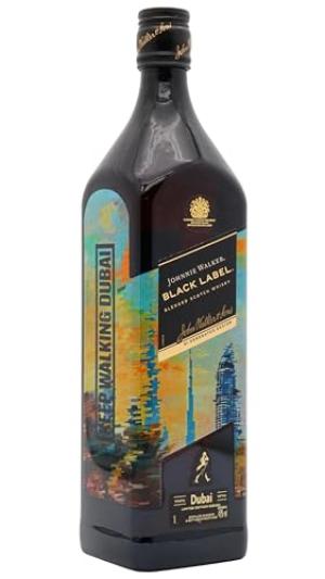 Johnnie Walker 12 year old Black Label Dubai Limited Edition AI Design Blended Scotch Whisky 100cl 40 ABV 1 Litre