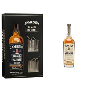 Jameson Black Barrel Irish Whiskey Glasses Gift Set 70 cl Crested Triple Distilled Blended Irish Whiskey 70 cl