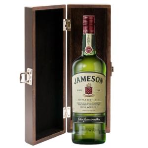 Jameson Irish Whiskey Triple Distilled in Luxury Hinged Stained Wooden Box