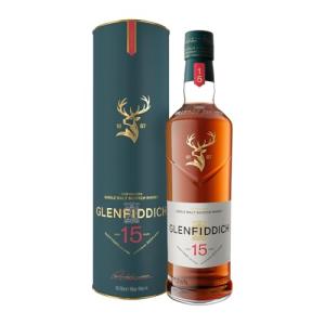 GLENFIDDICH 15 Year Old Single Malt Scotch Whisky Rich Complex Warm Spice Honey Rich Fruit Bourbon Oak Sherry Casks Harmonised In Our Solera Vat 40 ABV 70 cl Packing may vary