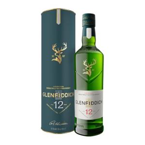 GLENFIDDICH 12 Year Old Single Malt Scotch Whisky Gift Tin Bold Balance Fresh Pear Subtle Oak Matured in Oloroso Sherry Bourbon Casks Product Of Scotland 40 ABV 70 cl