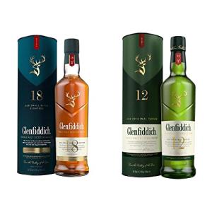 Glenfiddich 18 Year Old Single Malt Scotch Whisky with Gift Box 70cl 12 Year Old Single Malt Scotch Whisky 70cl