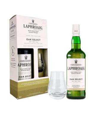 Laphroaig Oak Select Islay Single Malt Scotch Whisky Giftset Glass 70cl