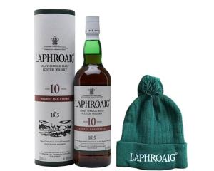 Laphroaig 10 Year Old Sherry Oak Finish Whisky 70cl Free Bobble Hat
