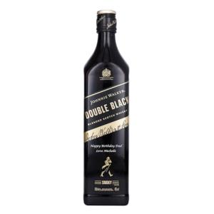 Personalised Johnnie Walker Double Black Label Blended Scotch Whisky Customised Engraved Whisky Bottle Johnnie Walker Double Black Custom Engraving Gift for Mens Birthday Xmas Anniversary 70cl