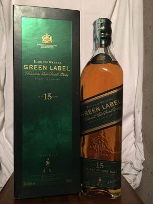 Johnnie Walker Green Label 15yo old bottle with case 70cl