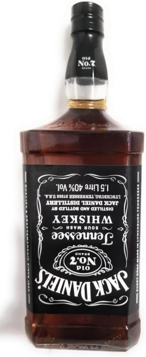 Jack Daniels Old No7 Tennessee Sour Mash Whiskey in 15 Litre Magnum Bottle Upside Down Label 40 ABV Parties Celebrations Large Sharing Bottle for Him or Her