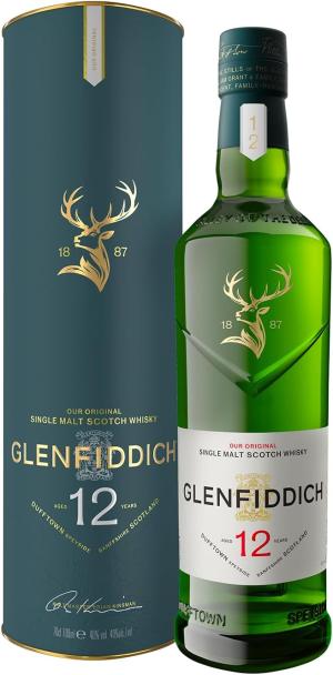 GLENFIDDICH 12 Year Old Single Malt Scotch Whisky Bold Balance Fresh Pear Subtle Oak Matured in Oloroso Sherry Bourbon Casks Product Of Scotland 40 ABV 70 cl Packaging May Vary