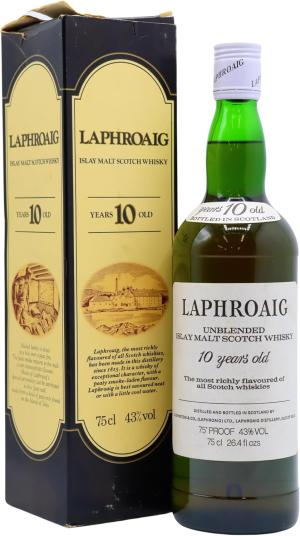 Laphroaig 10 year old Unblended Islay Scotch Whisky 75cl 43 ABV